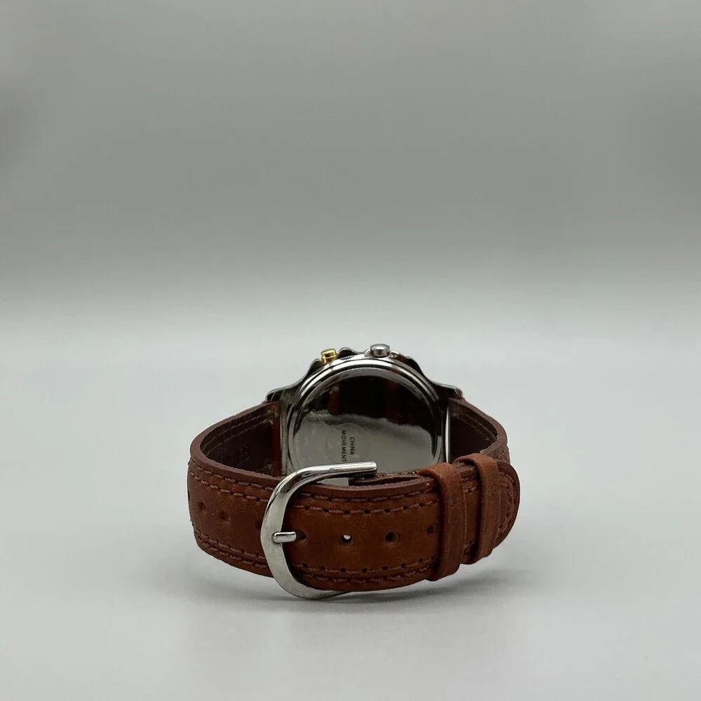 Cascade Ultra Analog Digital Mens Watch 39mm Green Logo Dial Leather New Battery
